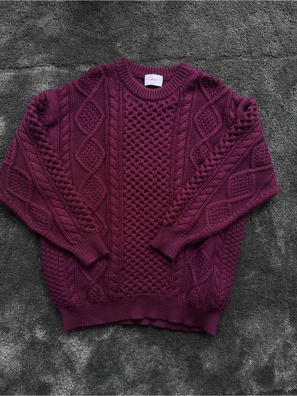 Aritzia Cable Knit Sweater - Deep Berry